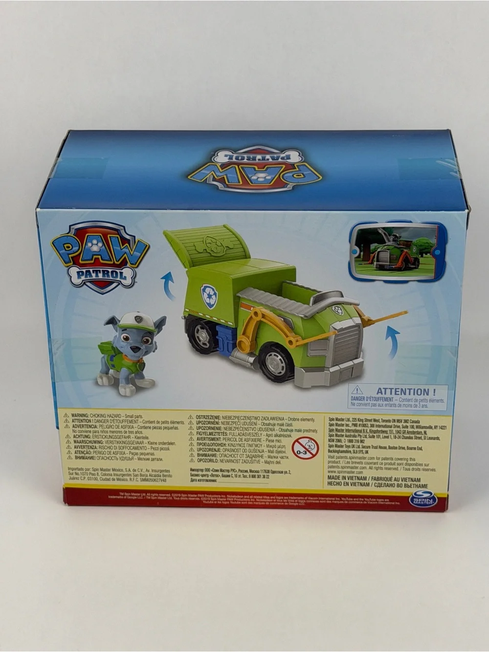 PAW Patrol, Rocky’s Recycle Truck, Toy Truck with Collectible Action Figure. New